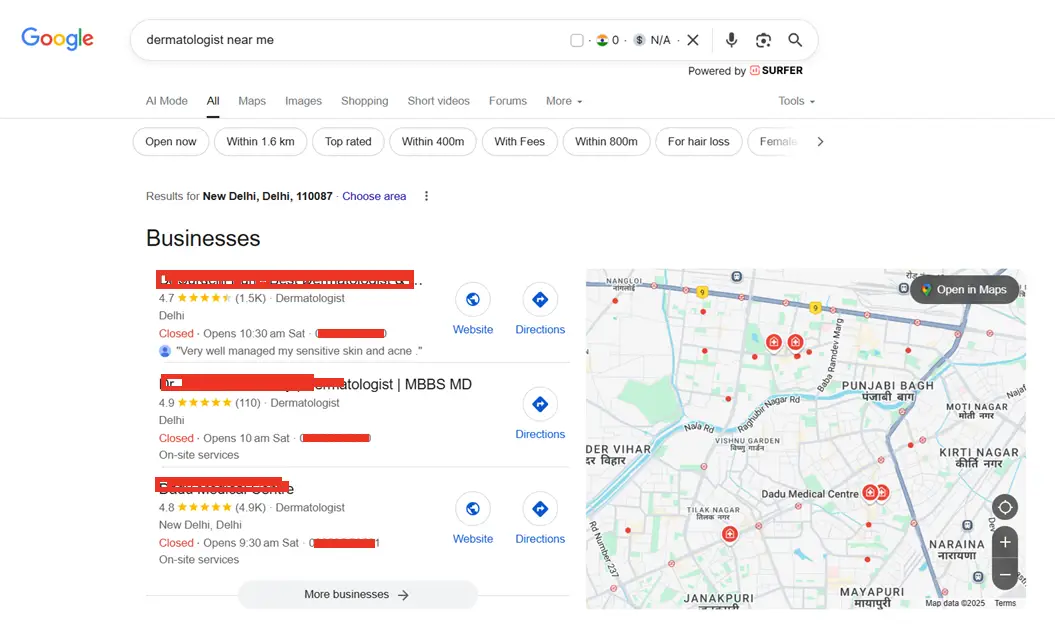 Google Listing Example Healthcare